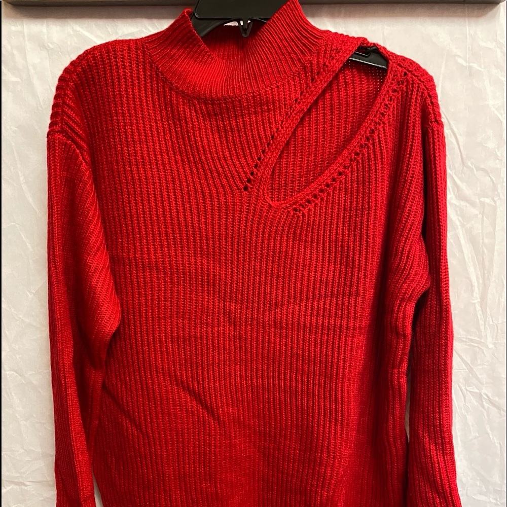 Astr Red Cut Out Sweater Sz M